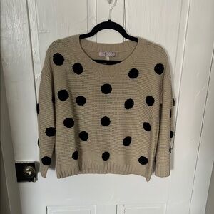 Polka Dot Sweater - Black on Tan